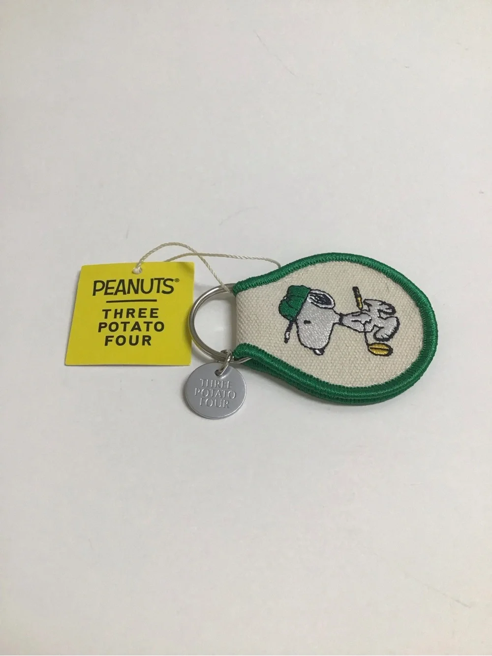Peanuts Snoopy Golfer Key Ring Embroidered Patch Style Three Potato Four NEW